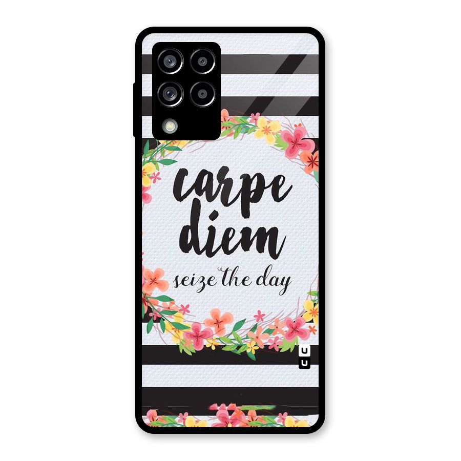 Floral Seize The Day Glass Back Case for Galaxy M53 5G