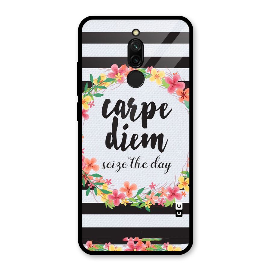 Floral Seize The Day Glass Back Case for Redmi 8