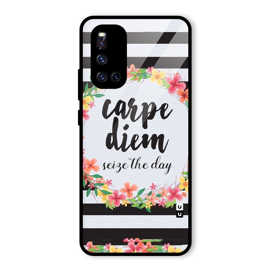 Floral Seize The Day Glass Back Case for Vivo V19