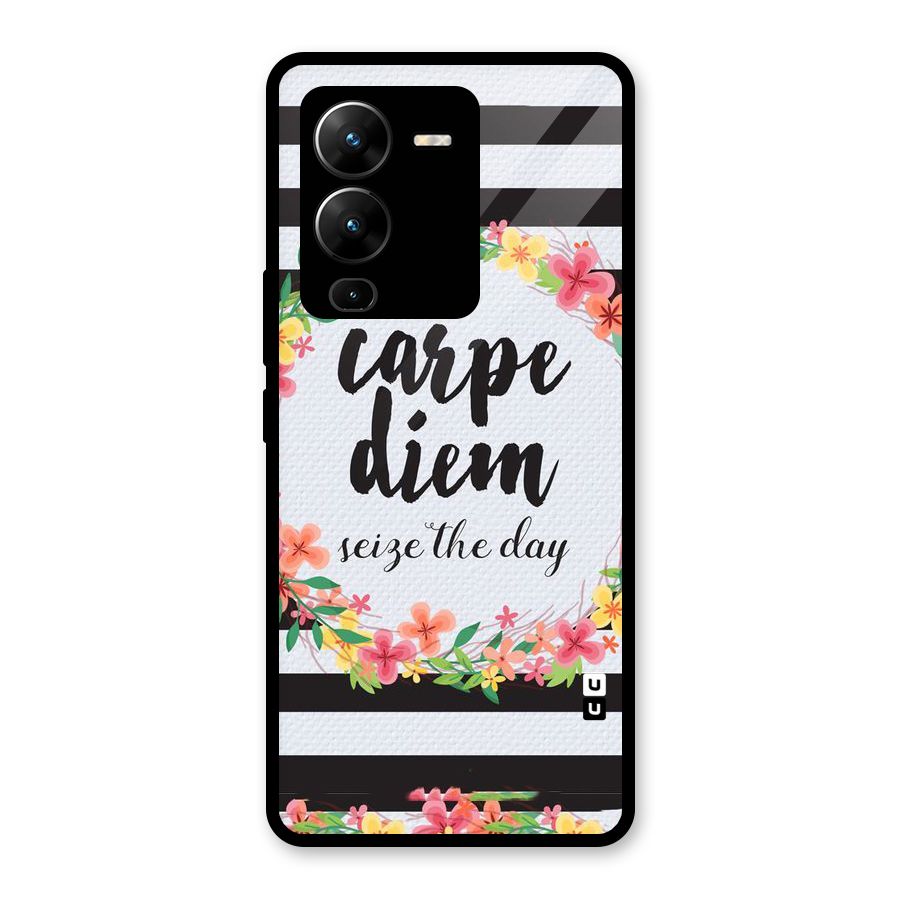 Floral Seize The Day Glass Back Case for Vivo V25 Pro