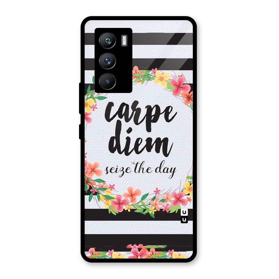 Floral Seize The Day Glass Back Case for Vivo iQOO 9 SE