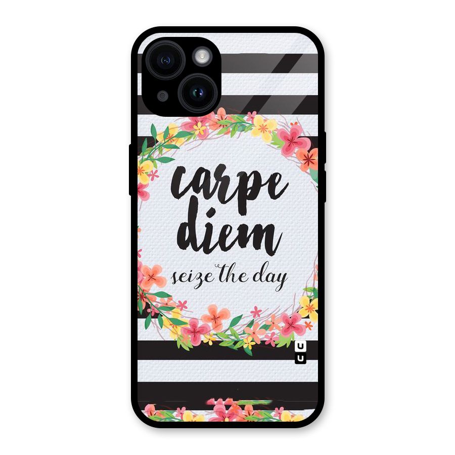 Floral Seize The Day Glass Back Case for iPhone 14
