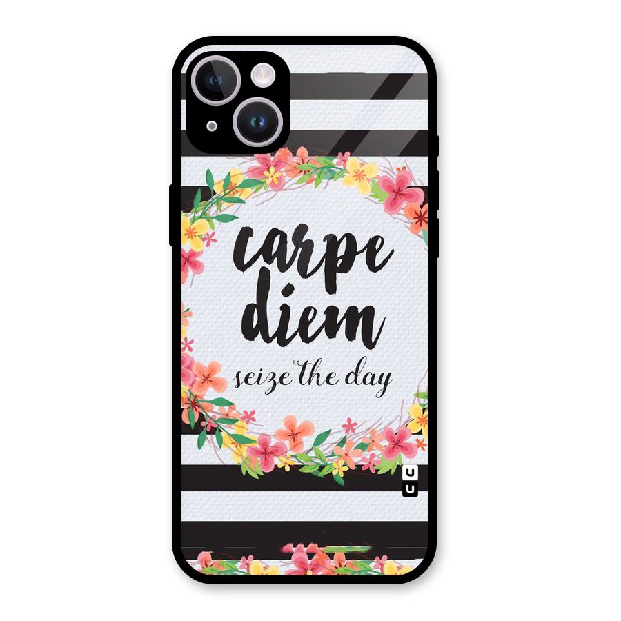 Floral Seize The Day Glass Back Case for iPhone 14 Plus