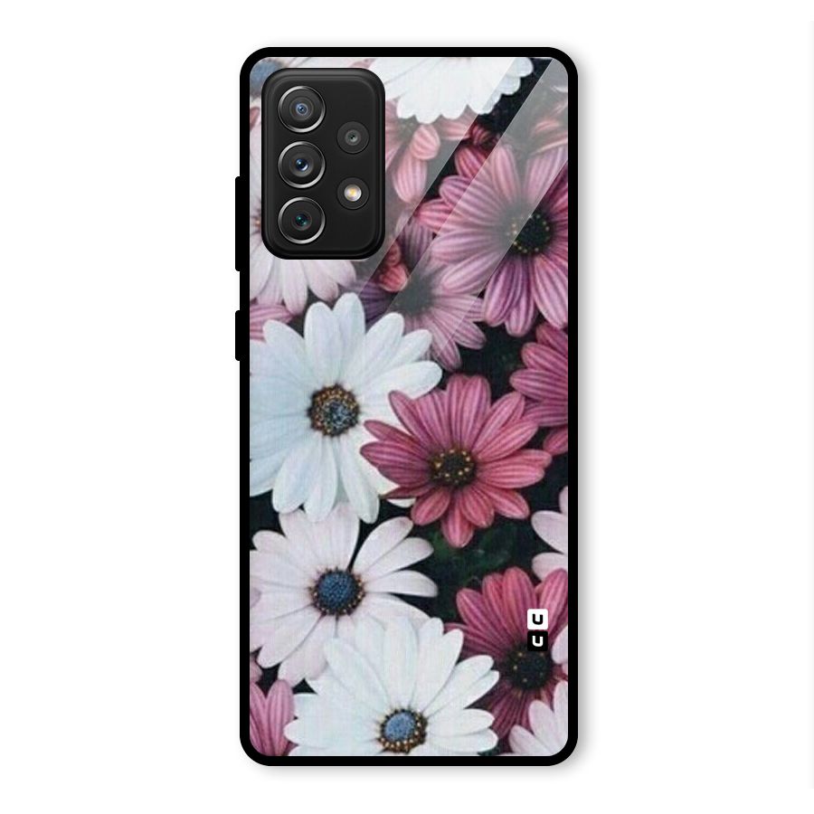 Floral Shades Pink Glass Back Case for Galaxy A72
