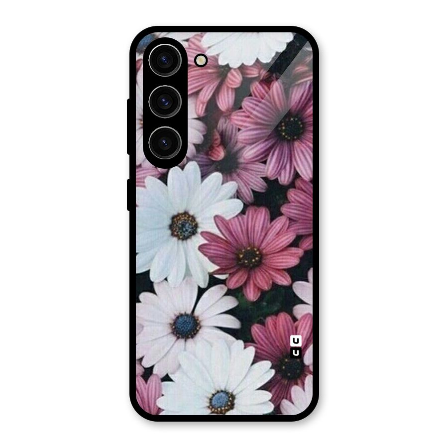 Floral Shades Pink Glass Back Case for Galaxy S23