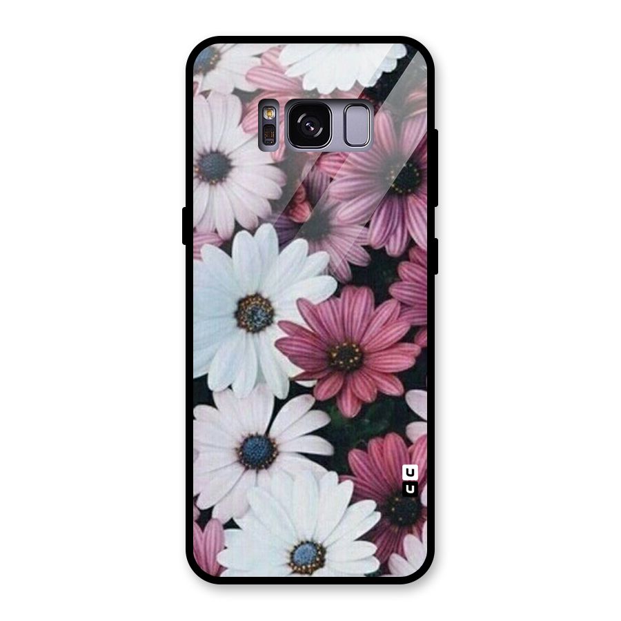 Floral Shades Pink Glass Back Case for Galaxy S8