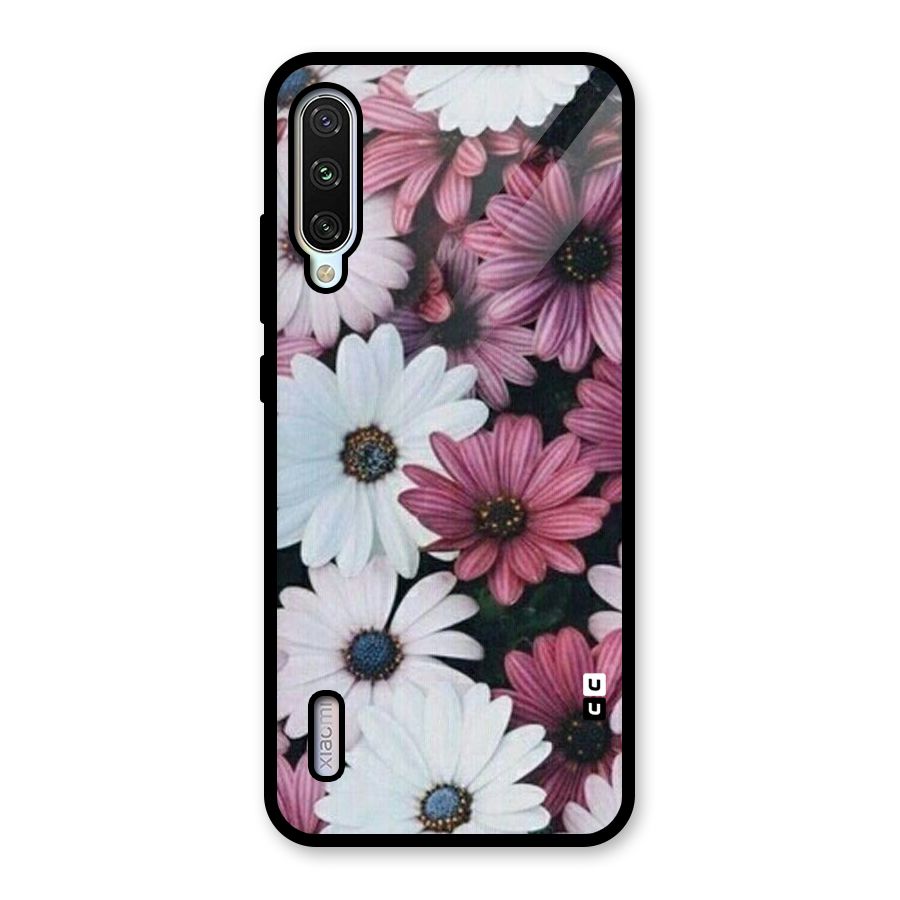 Floral Shades Pink Glass Back Case for Mi A3