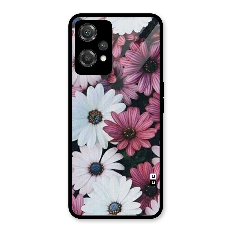 Floral Shades Pink Glass Back Case for OnePlus Nord CE 2 Lite 5G