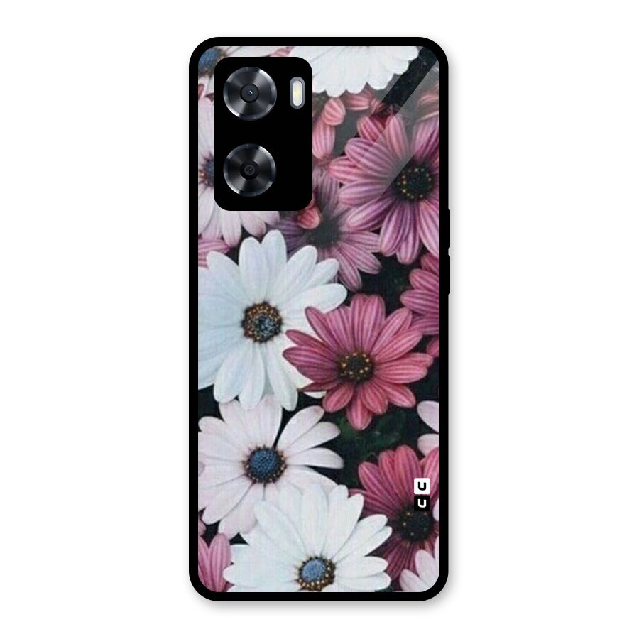 Floral Shades Pink Glass Back Case for Oppo A57 2022