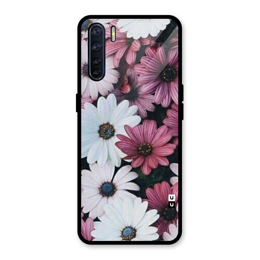 Floral Shades Pink Glass Back Case for Oppo F15