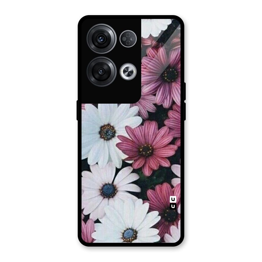 Floral Shades Pink Glass Back Case for Oppo Reno8 Pro 5G