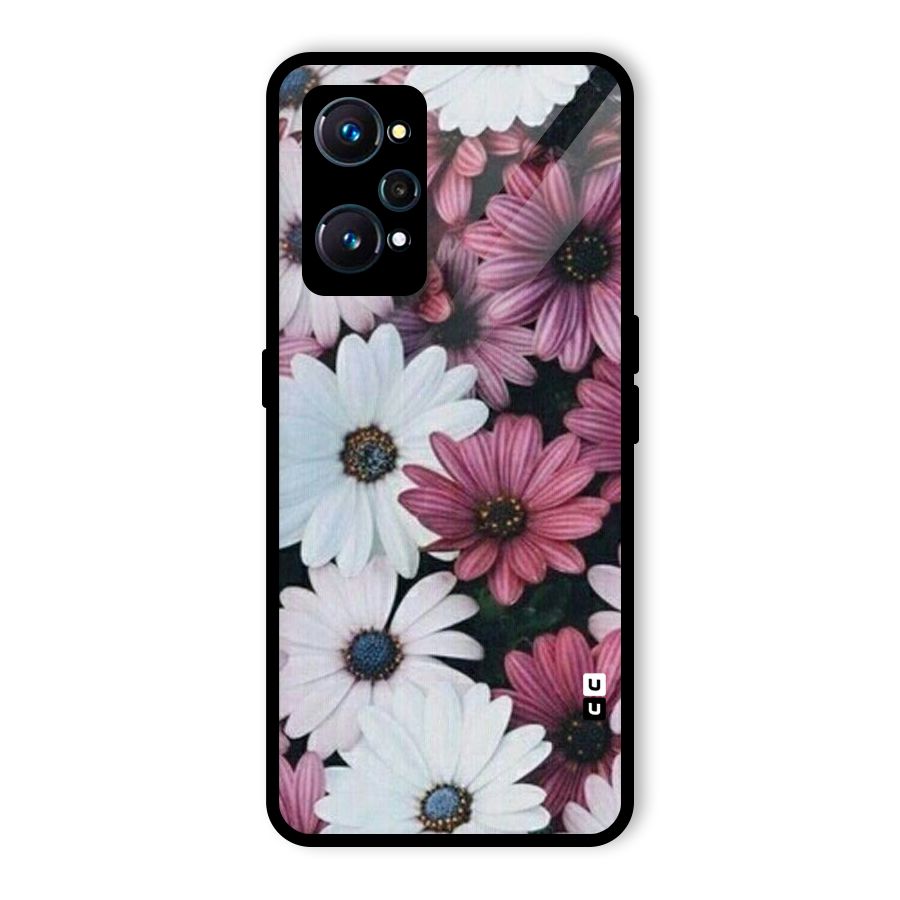 Floral Shades Pink Glass Back Case for Realme GT 2