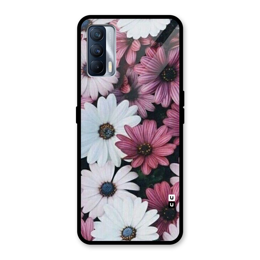 Floral Shades Pink Glass Back Case for Realme X7