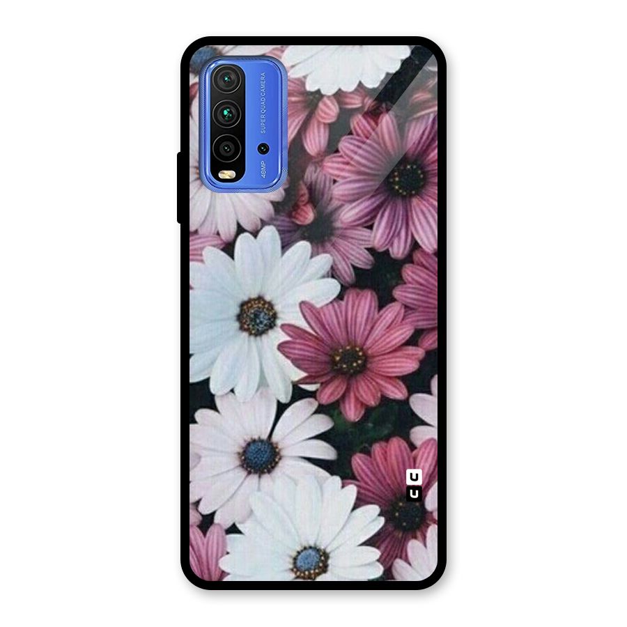 Floral Shades Pink Glass Back Case for Redmi 9 Power