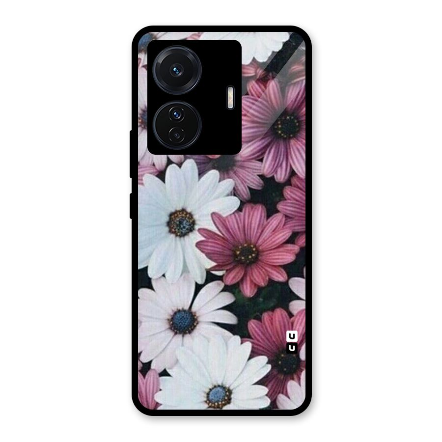 Floral Shades Pink Glass Back Case for Vivo T1 Pro