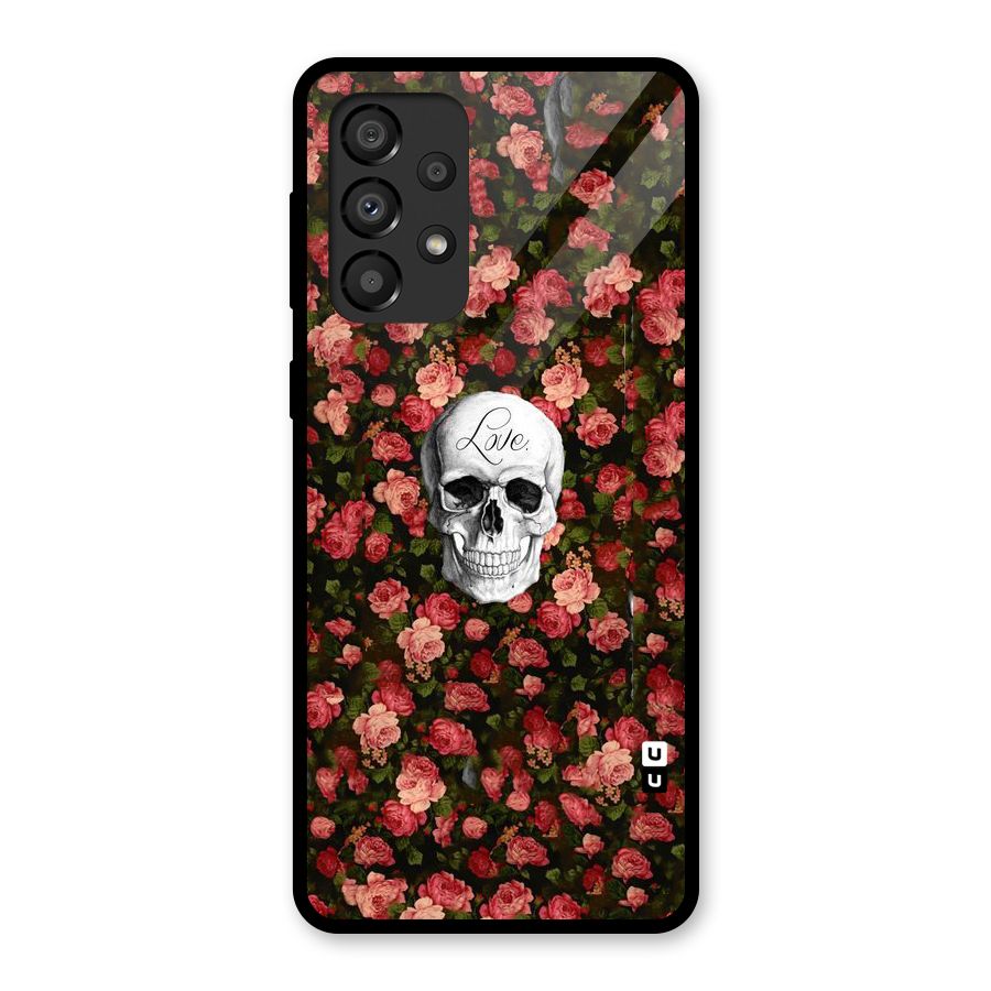 Floral Skull Love Glass Back Case for Galaxy A33 5G