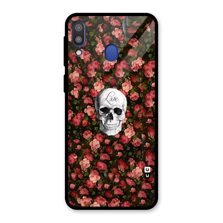 Floral Skull Love Glass Back Case for Galaxy M20