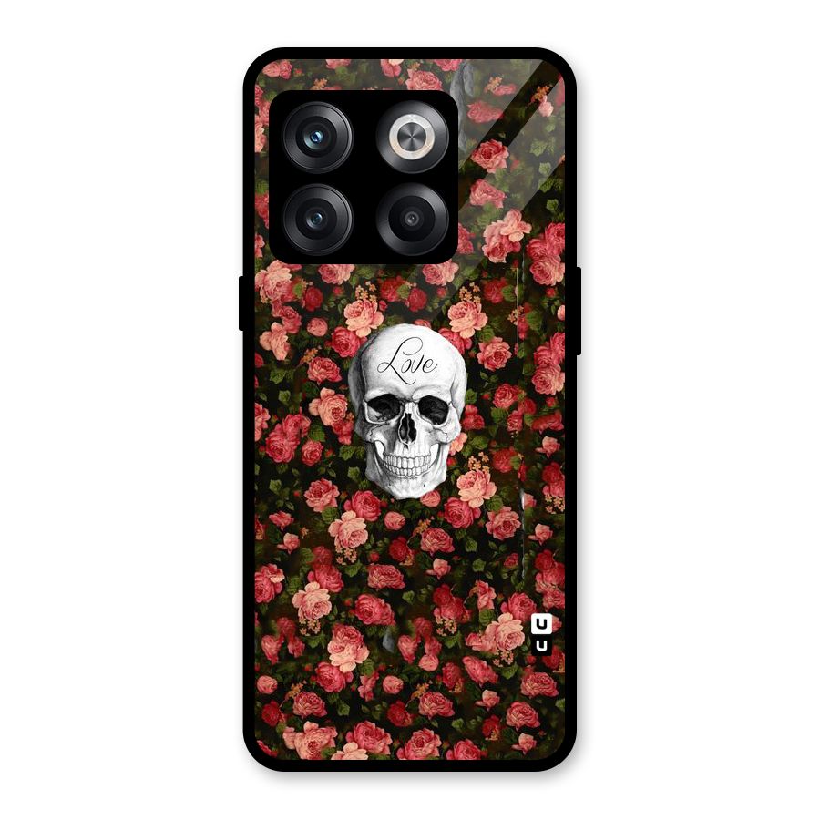 Floral Skull Love Glass Back Case for OnePlus 10T