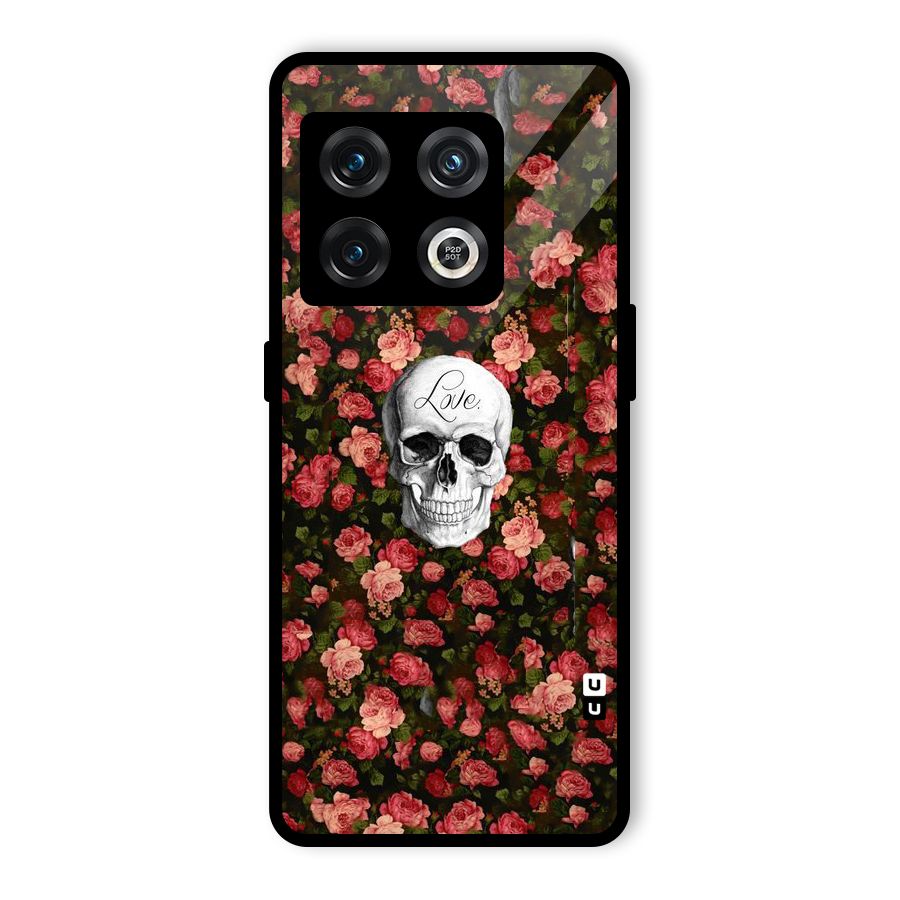 Floral Skull Love Glass Back Case for OnePlus 10 Pro 5G
