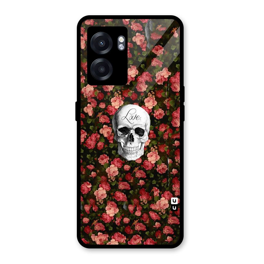 Floral Skull Love Glass Back Case for Oppo K10 (5G)