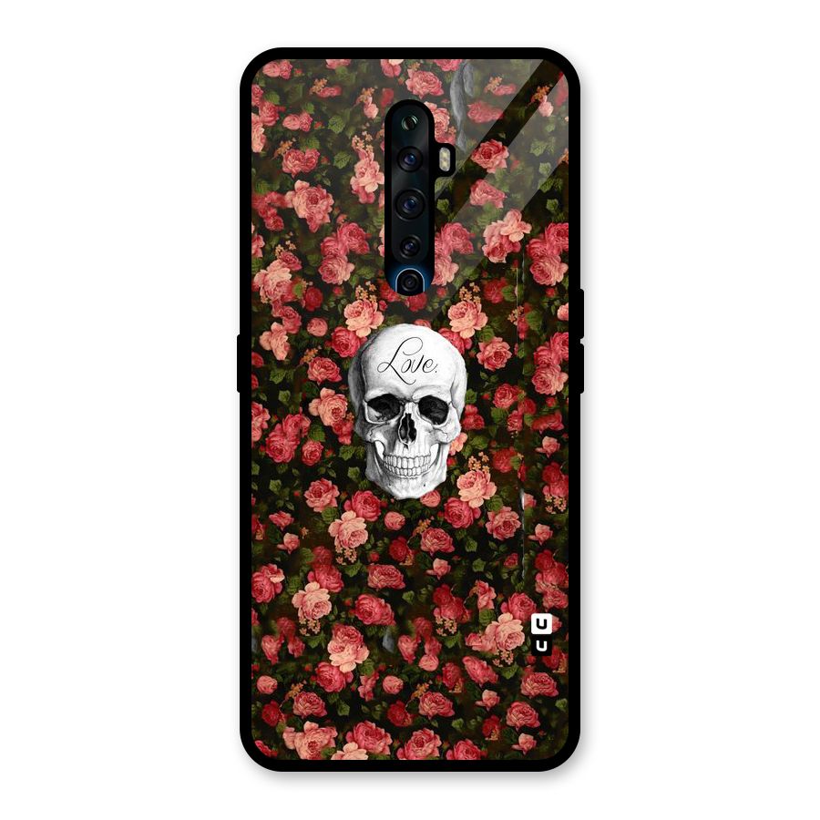 Floral Skull Love Glass Back Case for Oppo Reno2 Z