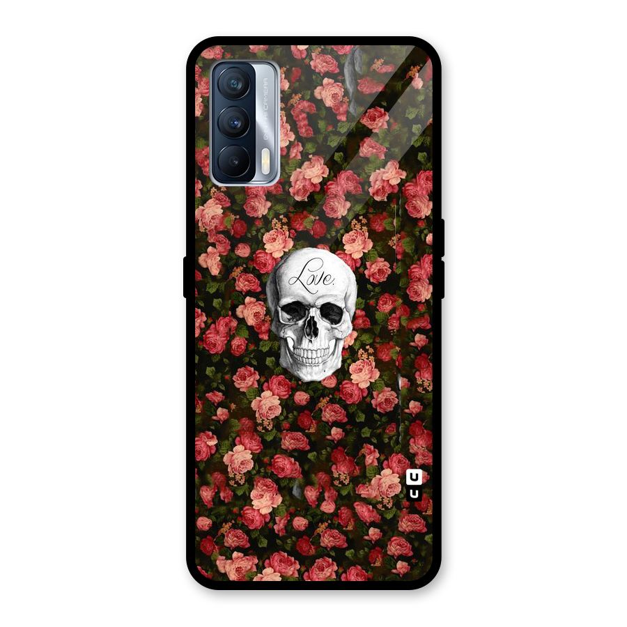 Floral Skull Love Glass Back Case for Realme X7