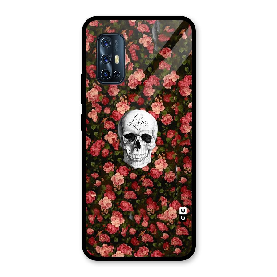 Floral Skull Love Glass Back Case for Vivo V17