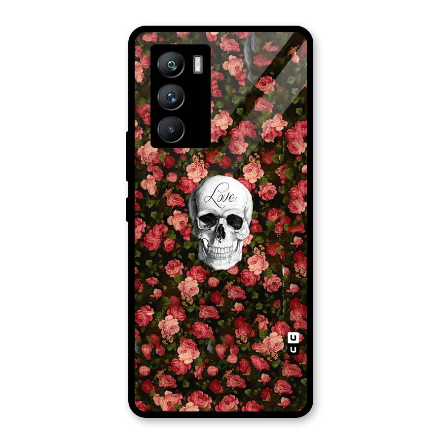Floral Skull Love Glass Back Case for Vivo iQOO 9 SE