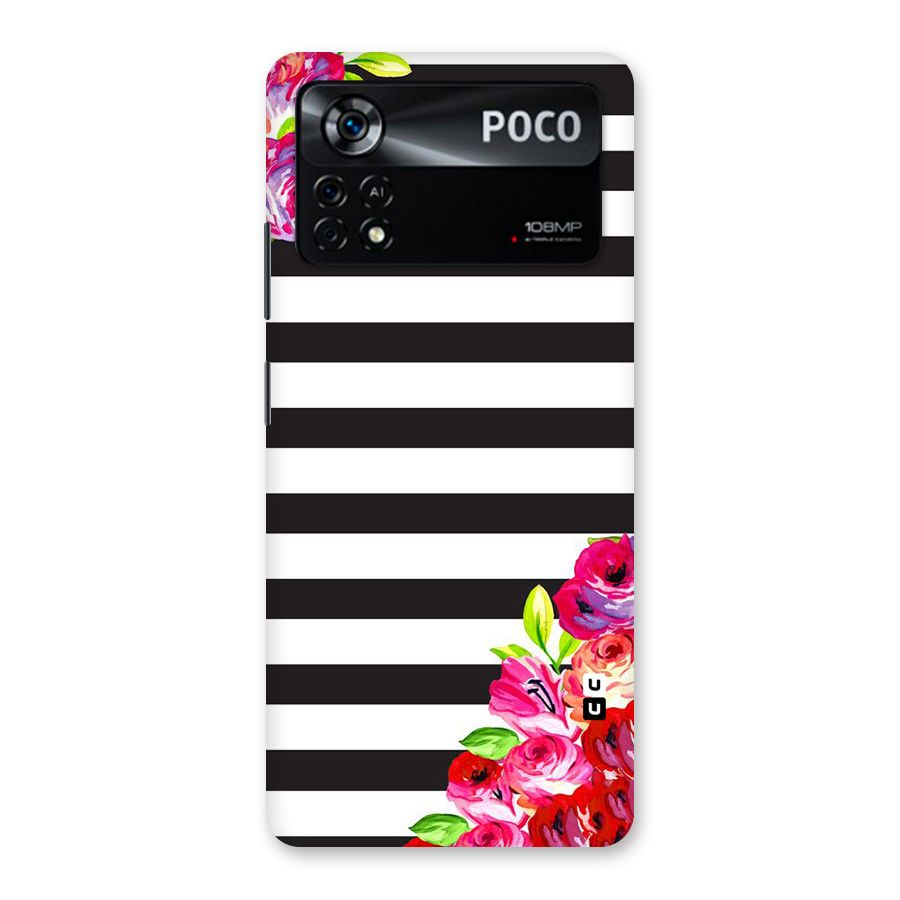 Floral Stripes Back Case for Poco X4 Pro 5G