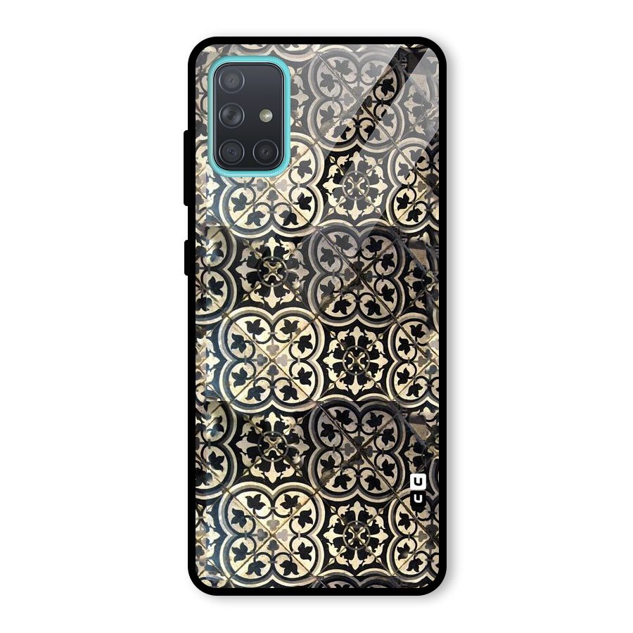 Floral Tile Glass Back Case for Galaxy A71