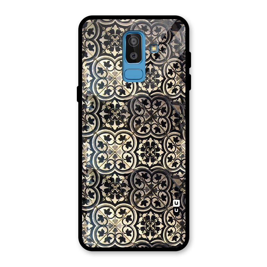 Floral Tile Glass Back Case for Galaxy J8
