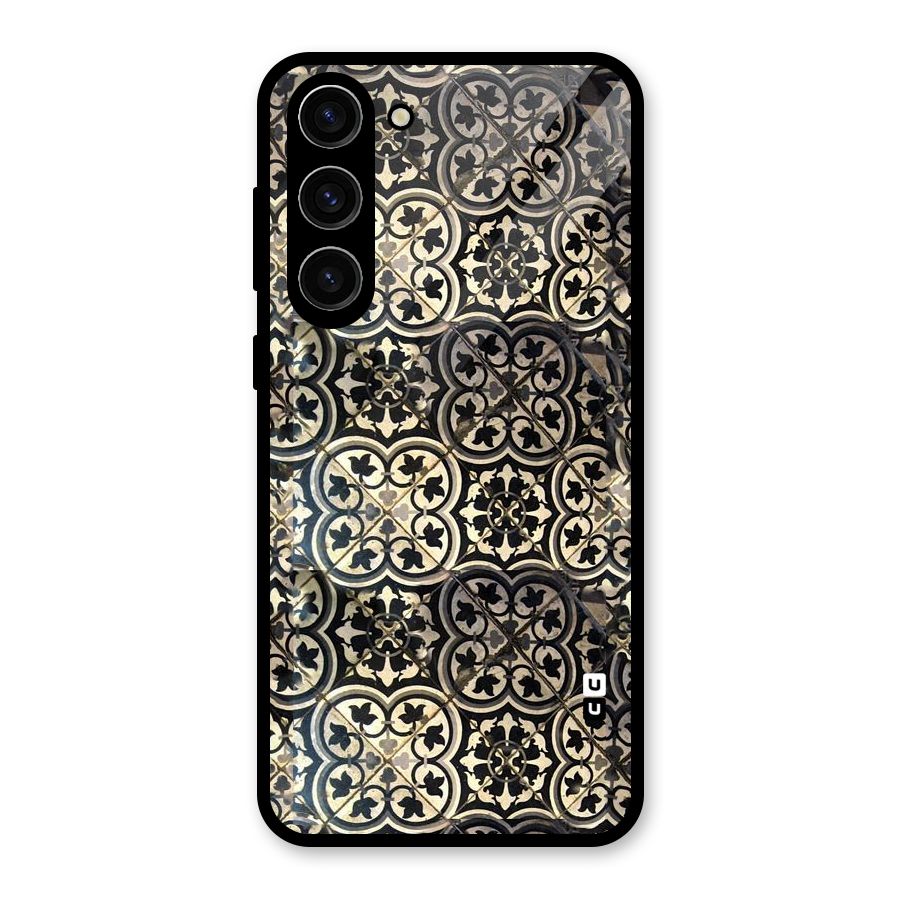 Floral Tile Glass Back Case for Galaxy S23 Plus