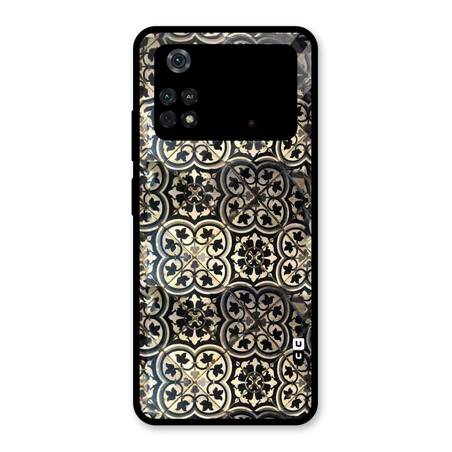 Floral Tile Glass Back Case for Poco M4 Pro 4G