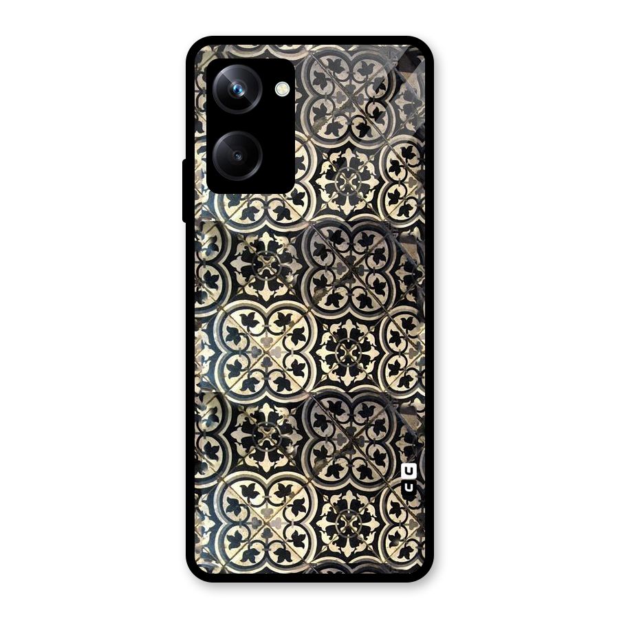 Floral Tile Glass Back Case for Realme 10 Pro
