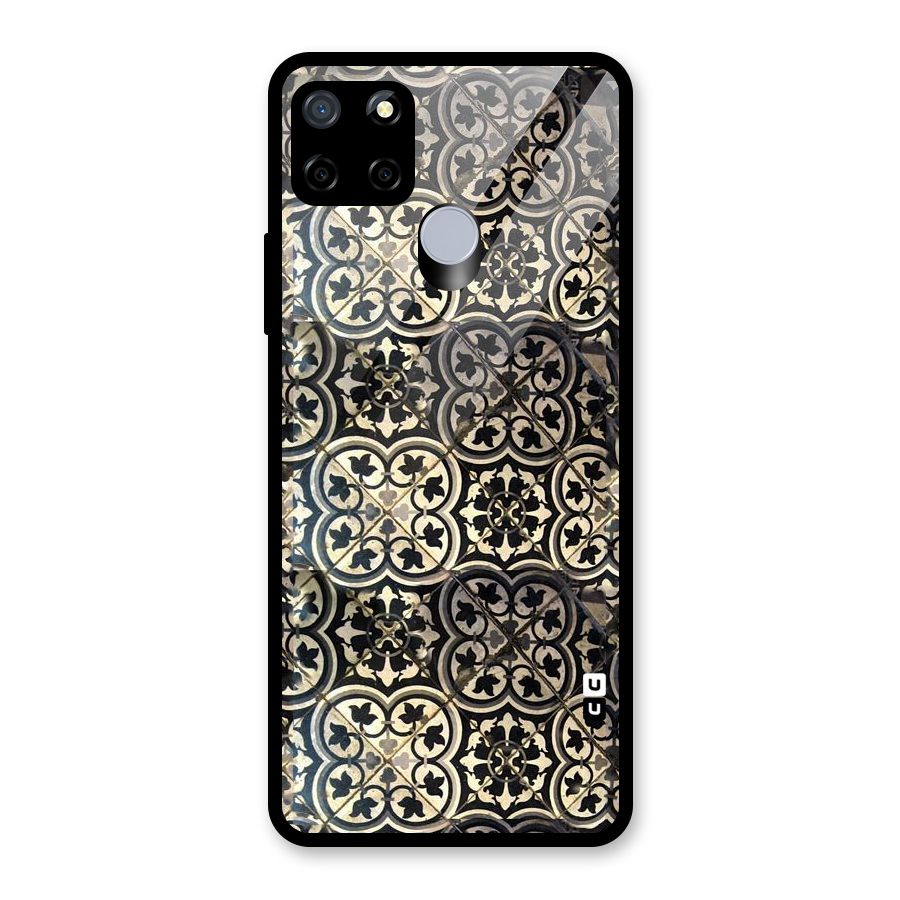 Floral Tile Glass Back Case for Realme Narzo 30A