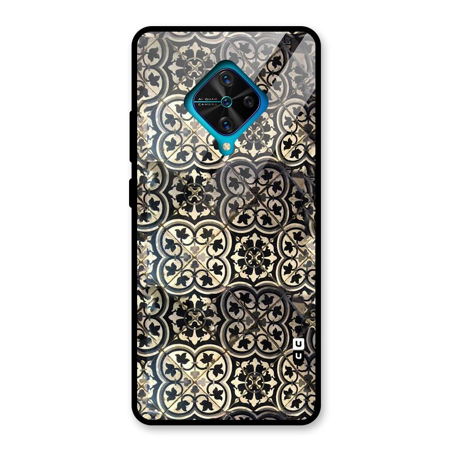 Floral Tile Glass Back Case for Vivo S1 Pro