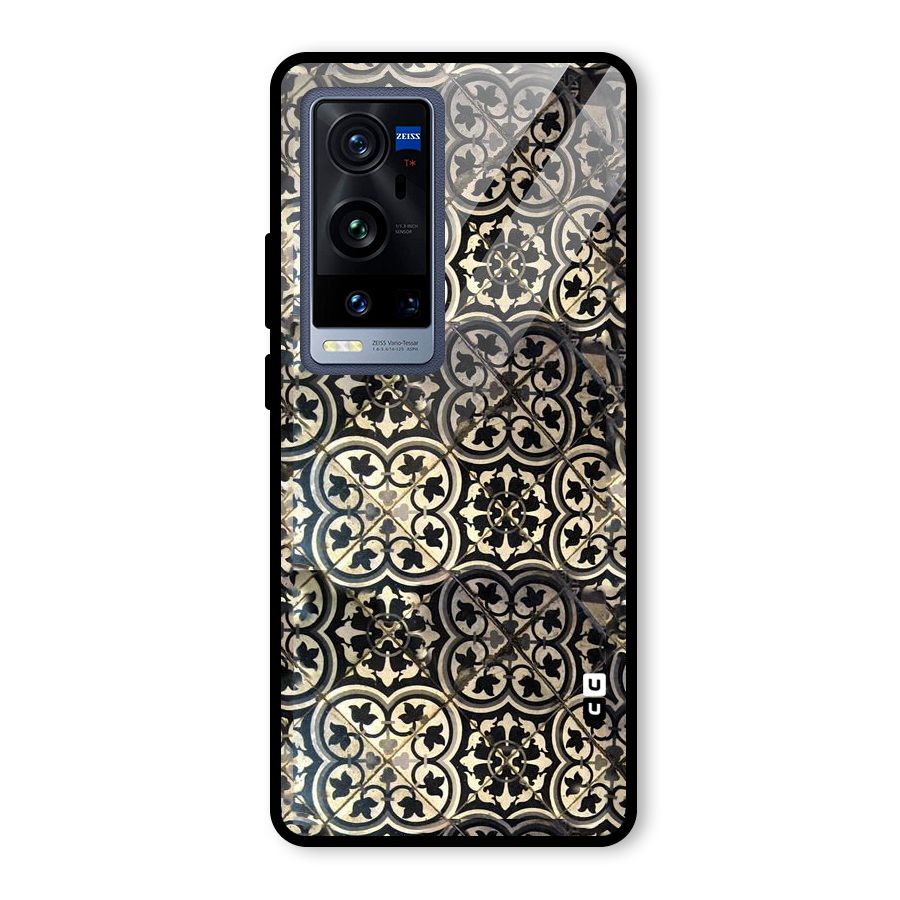 Floral Tile Glass Back Case for Vivo X60 Pro Plus