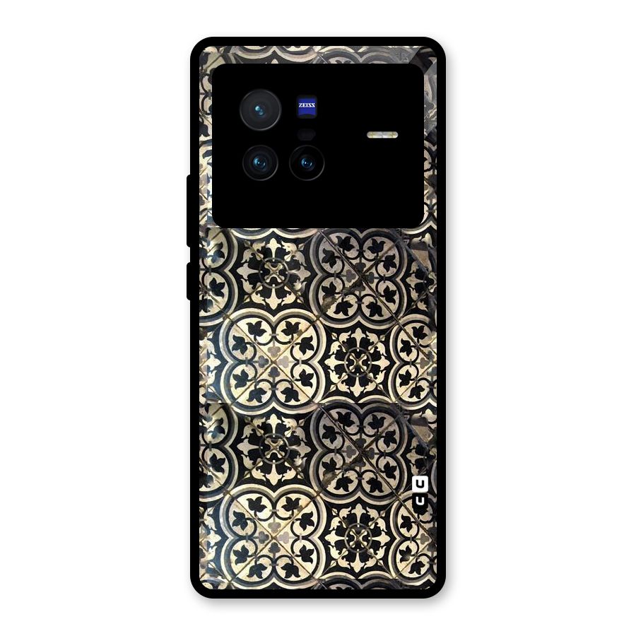 Floral Tile Glass Back Case for Vivo X80