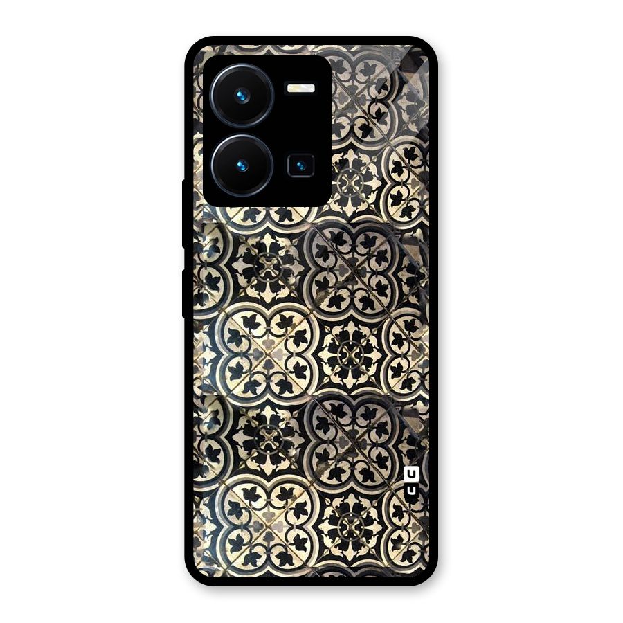 Floral Tile Glass Back Case for Vivo Y35
