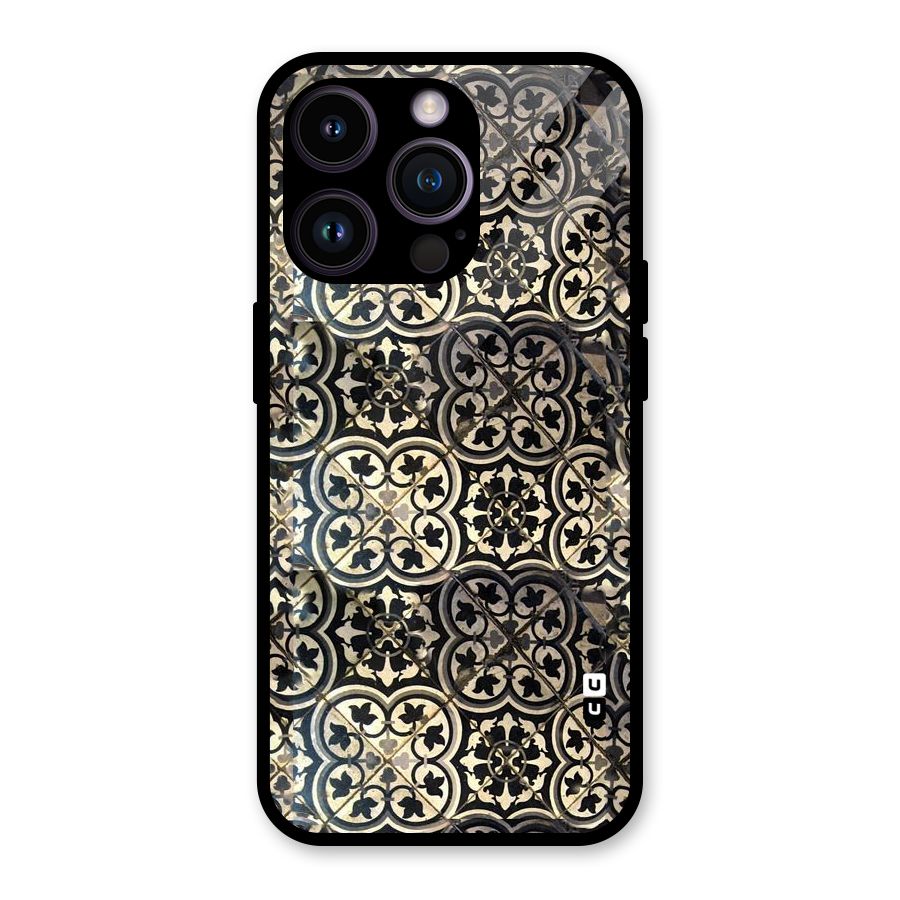 Floral Tile Glass Back Case for iPhone 14 Pro