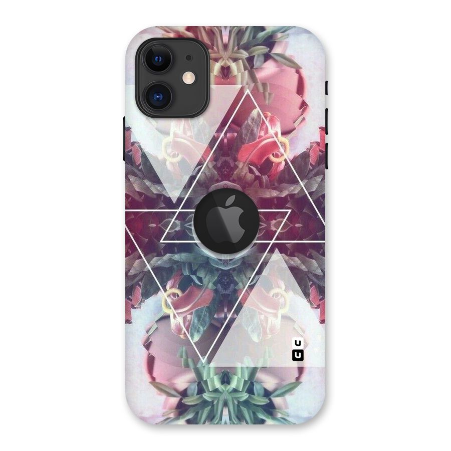 Floral Triangle Back Case for iPhone 11 Logo Cut