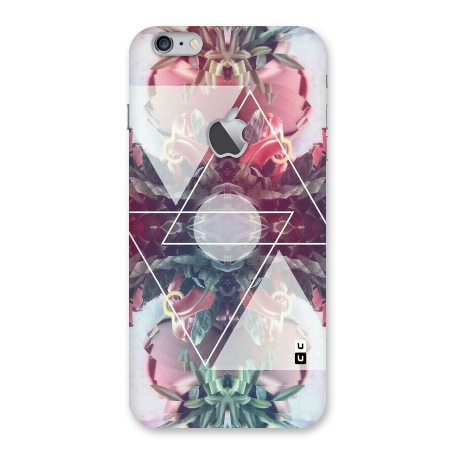 Floral Triangle Back Case for iPhone 6 Plus 6S Plus Logo Cut