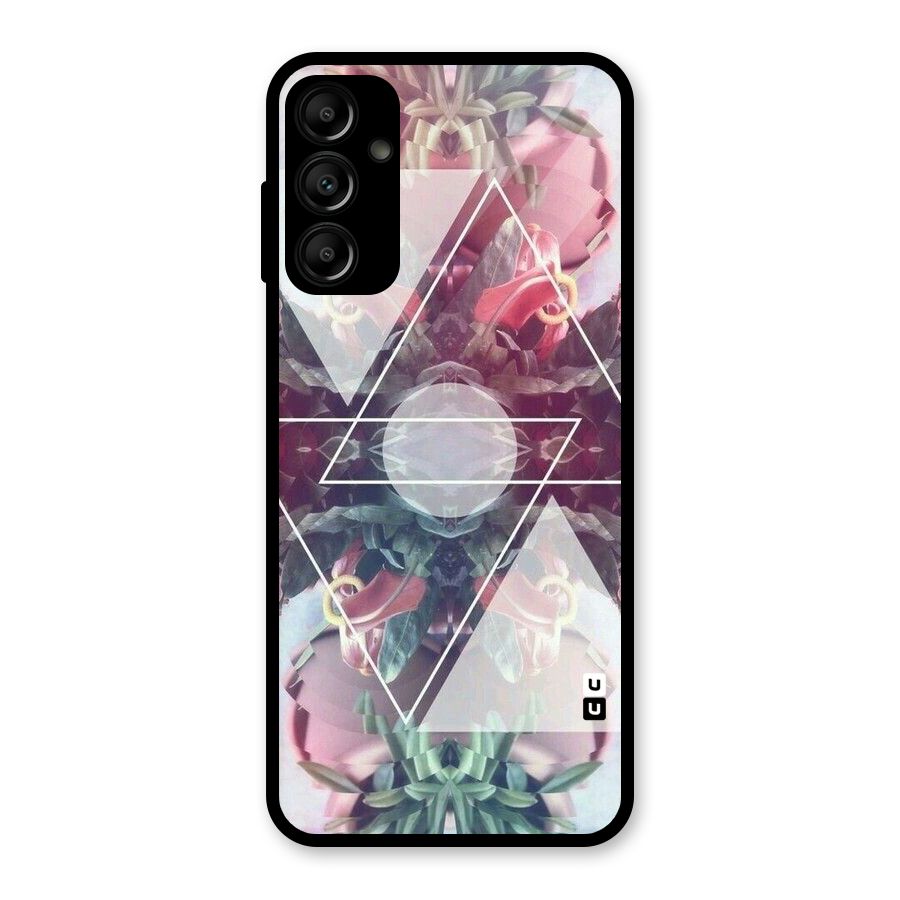 Floral Triangle Glass Back Case for Galaxy A14 5G