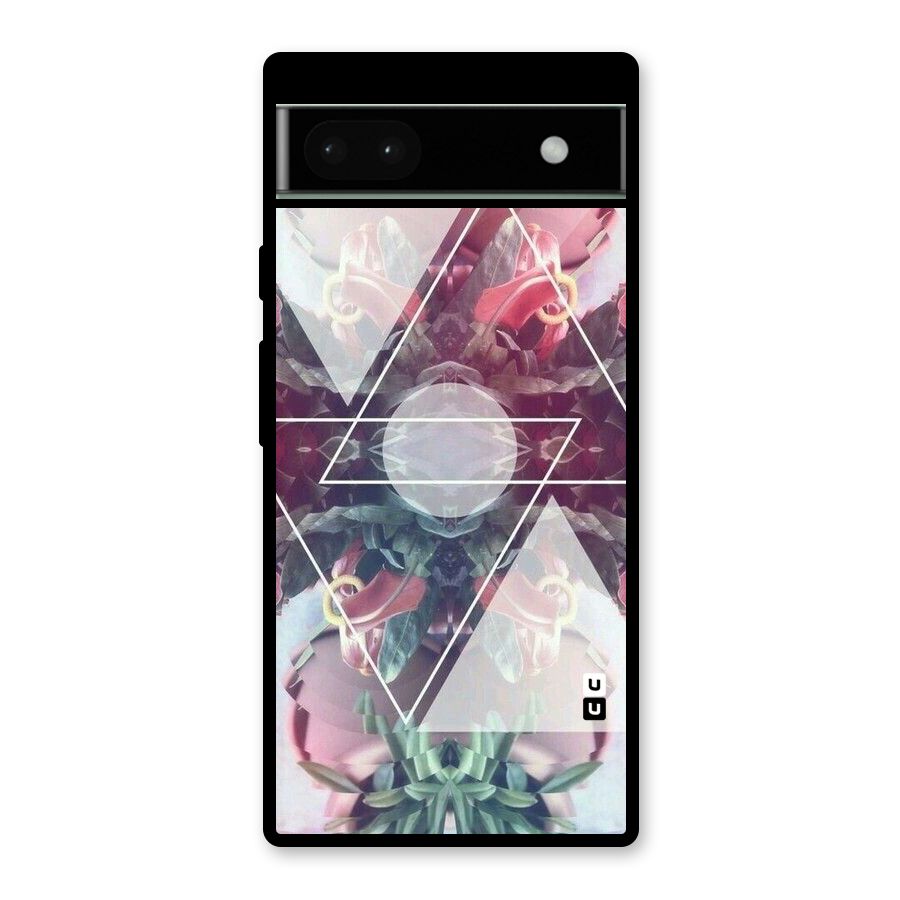 Floral Triangle Glass Back Case for Google Pixel 6a