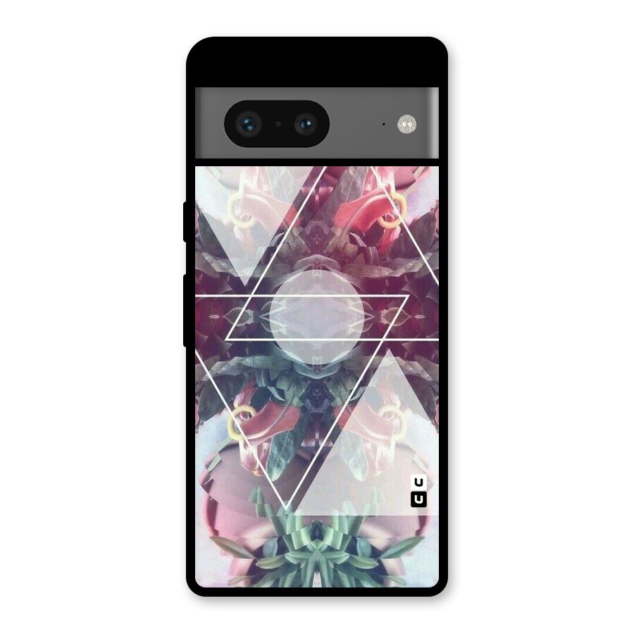 Floral Triangle Glass Back Case for Google Pixel 7