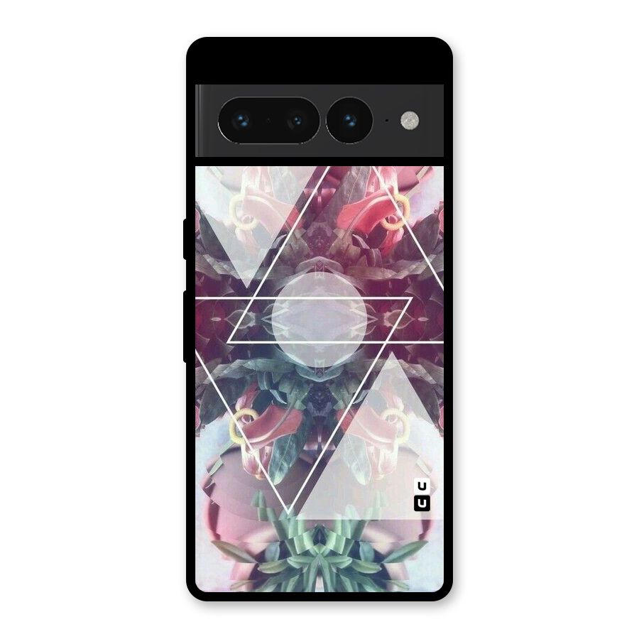 Floral Triangle Glass Back Case for Google Pixel 7 Pro