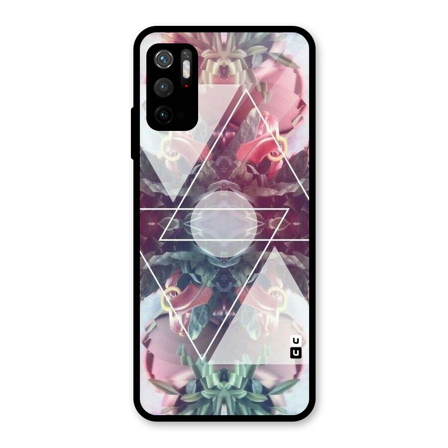 Floral Triangle Glass Back Case for Poco M3 Pro 5G