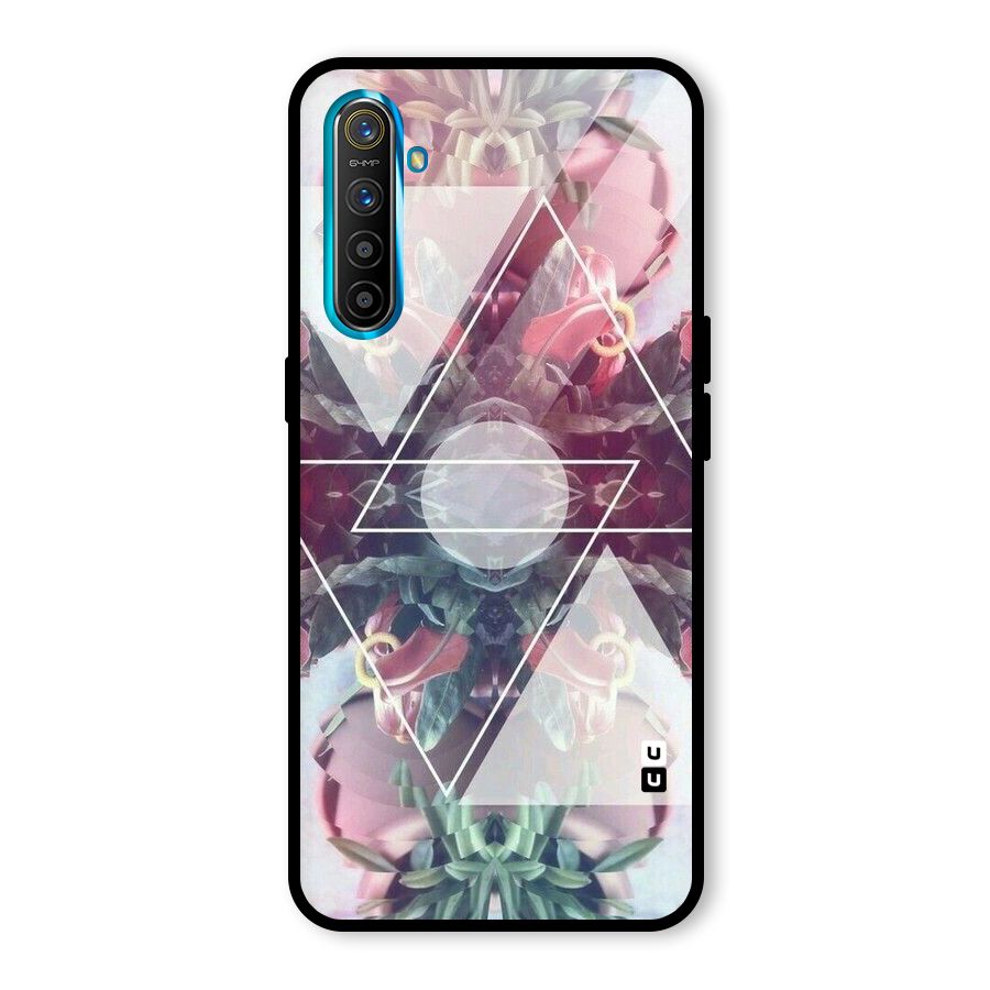 Floral Triangle Glass Back Case for Realme X2