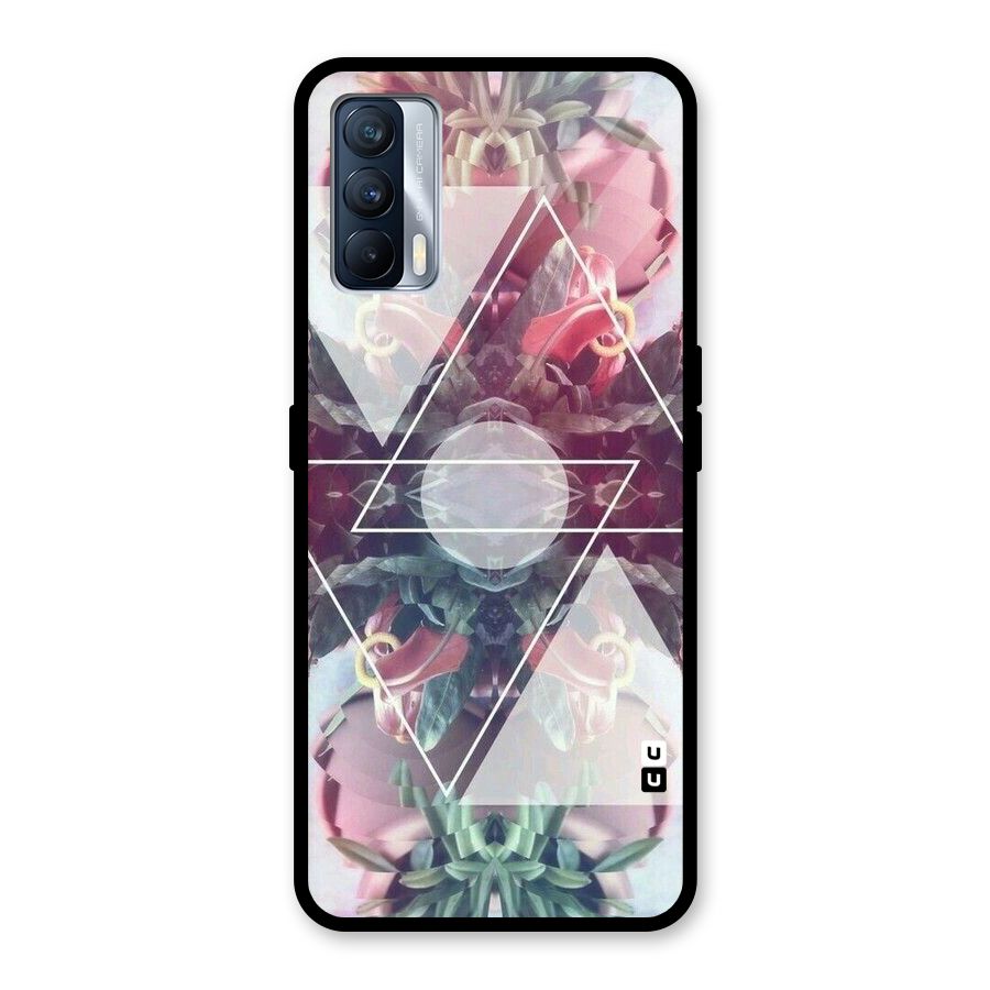 Floral Triangle Glass Back Case for Realme X7