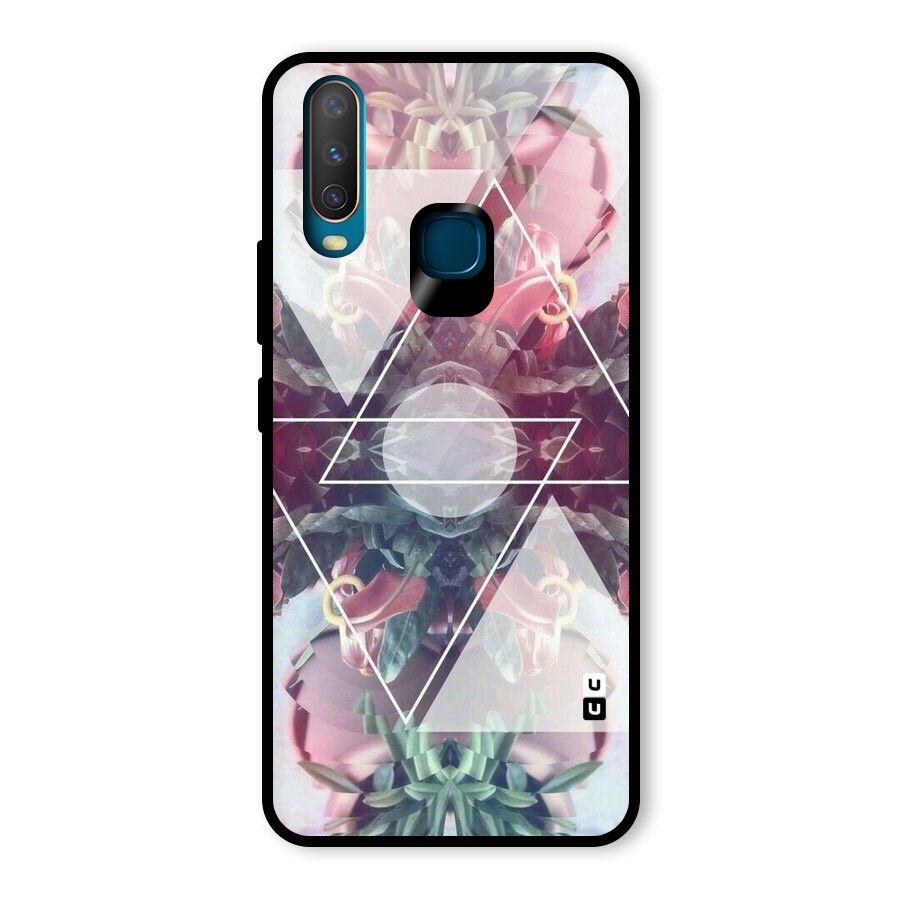 Floral Triangle Glass Back Case for Vivo U10